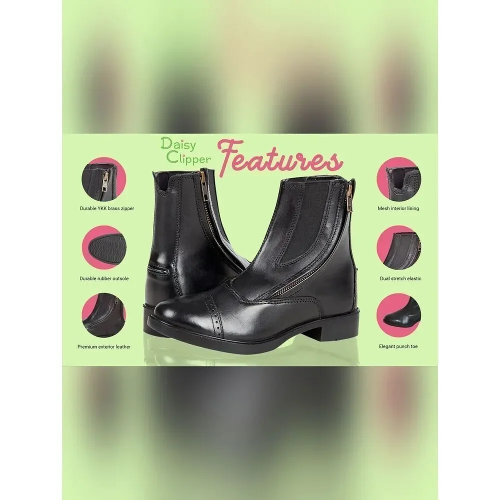(S-4589) Daisy Clipper, by Huntley Equestrian, Children's Side Zipper Sz 3!